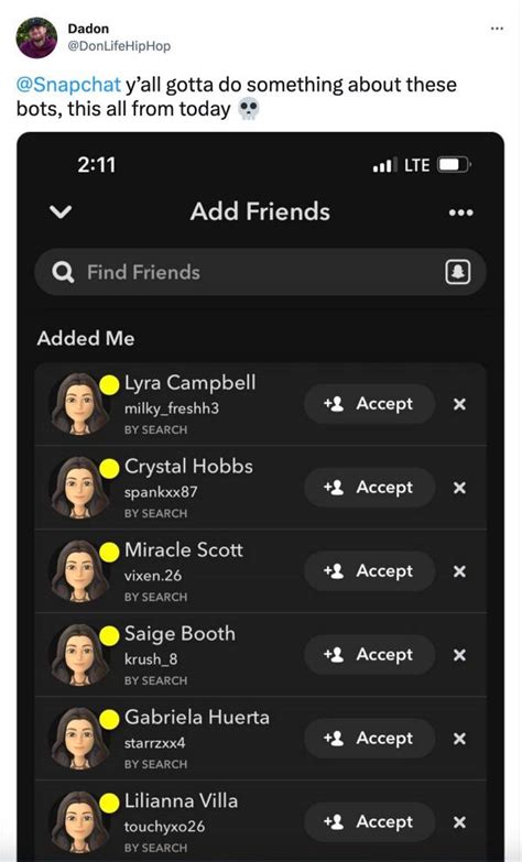 snapchat bot accounts